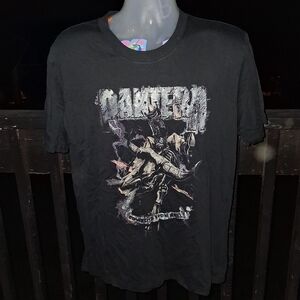 Vintage PANTERA Skeleton Cowboy Metal Band T Shirt Size Med